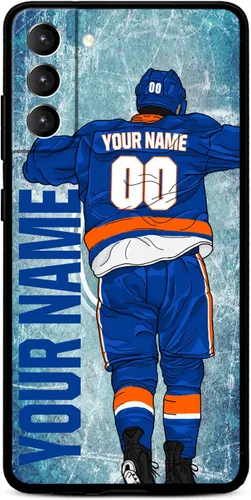 Miniatura 26 de Funda personalizada de hockey sobre hielo con nombre y número para Samsung Galaxy S22 S23 S21+ S20 Ultre S21 FE S10 S8 S9 Plus, silicona líquida