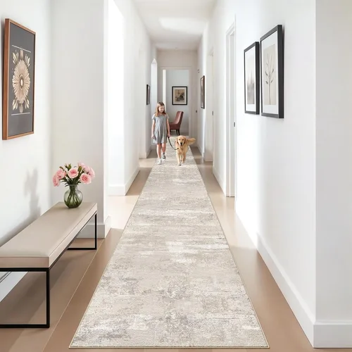 Miniatura 68 de Alfombra lavable para pasillo de 3 x 12 pulgadas, alfombras abstractas modernas con parte trasera antideslizante, alfombra ultra suave para cocina