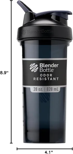 Miniatura 9 de BlenderBottle - Botella agitadora Pro Series ideal para batidos de proteínas y preentrenamiento, 28 onzas, color negro