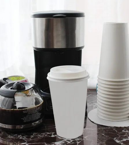 Miniatura 3 de Tazas de café desechables con tapas de 12 onzas (100 juegos) – Tazas de café To Go, Bebidas calientes Expresso Té Café Café Café