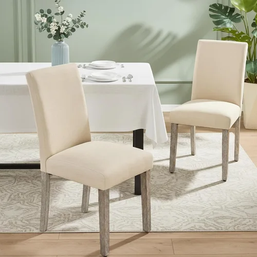 Miniatura 14 de Joysoul Juego de 2 sillas de comedor, sillas tapizadas de piel sintética con respaldo copetudo, sillas de cocina con marco de madera maciza, sillas