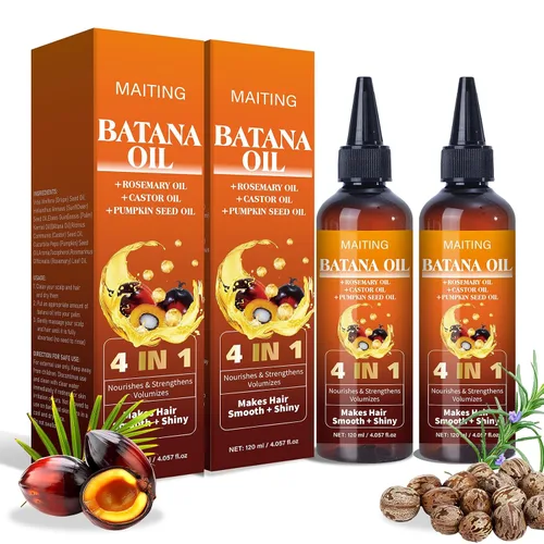 Aceite de batana para el crecimiento del cabello, aceite de batana 4 en 1, semillas de calabaza, romero y ricino, nutre el cabello para hombres y