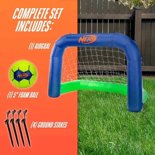 Miniatura 4 de Nerf NERF AirGoal - Juego de portería inflable de fútbol – objetivo juvenil instantáneo + pelota de fútbol de espuma – Inflado en 10 segundos