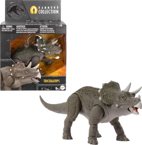 Miniatura 11 de Mattel Jurassic World Hammond Collection - Figura de acción, estegosaurio del parque jurásico del mundo perdido, juguete de dinosaurio grande