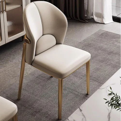 Miniatura 11 de Silla de comedor, sillas de cocina de cuero, sillas de comedor con patas de metal, silla de sala de espera para vestíbulo, sala de entrenamiento