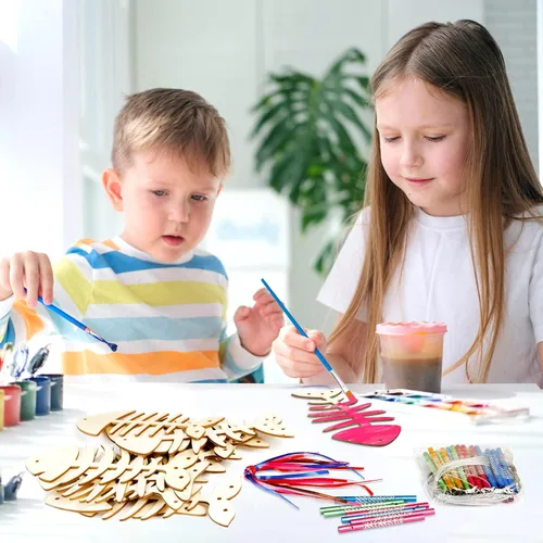 Miniatura 2 de Fennoral Paquete de 12 carillones de viento, manualidades de primavera para niños, artes y manualidades de madera para niñas y niños, haz tus Hueso
