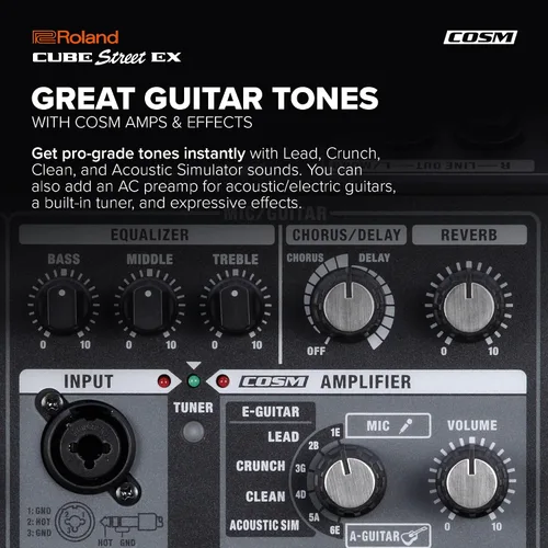 Miniatura 5 de Roland CUBE Street EX amplificador de 4 canales a batería de 50 vatios