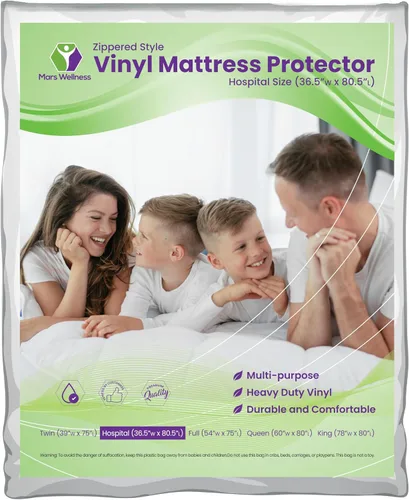 Miniatura 11 de Mars Wellness Protector y funda de colchón de vinilo impermeable, funda de colchón blanca con cremallera, funda de colchón para chinches, 1 paquete
