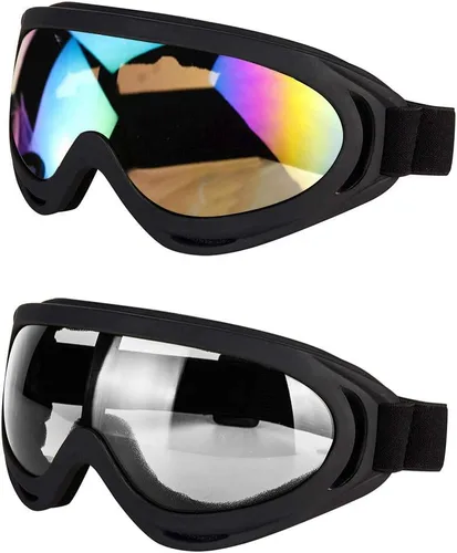 Miniatura 16 de LJDJ Gafas de esquí para motocicleta, gafas de snowboard, juego de 2 – Dirt Bike ATV Motocross anti-UV ajustables para montar fuera de carretera