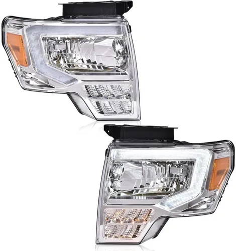 Miniatura 11 de PIT66 Conjunto de faros delanteros LED compatible con Ford F150 2009 2010 2011 2012 2013 2014, lente transparente para conductor y pasajero, carcasa