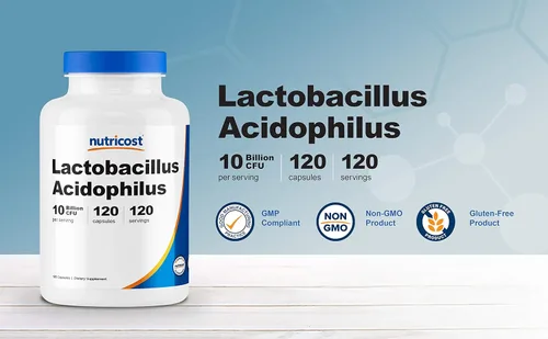 Miniatura 3 de Nutricost Lactobacillus Acidophilus 10 mil millones de UFC, 120 cápsulas vegetarianas