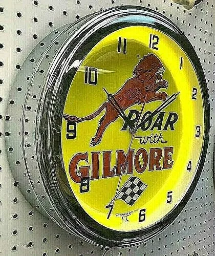 Miniatura 2 de 16" Roar con Gilmore Gas Motor Oil Sign Neon Clock