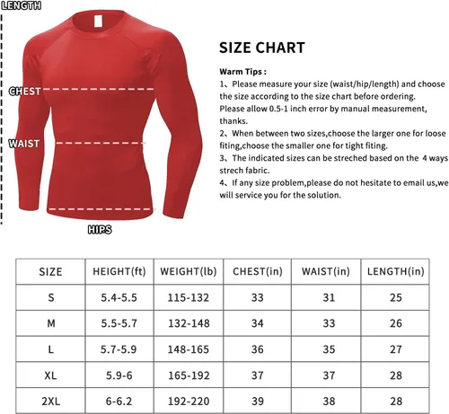 Miniatura 6 de Men's Long Sleeve Compression Shirts Dry Fit Workout Athletic Baselayers Running Shirts