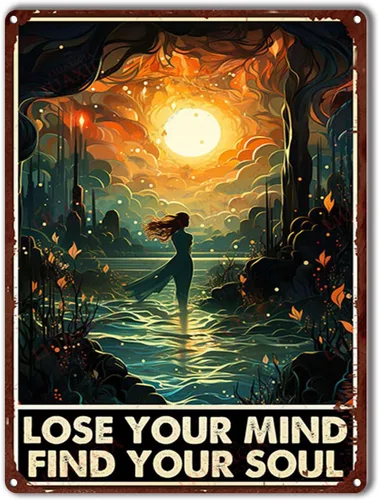 Miniatura 18 de Cartel de hojalata con texto en inglés «Lose Your Mind Find Your Soul Mushrooms Hunters», póster artístico de 8.00 x 12.00 pulgadas