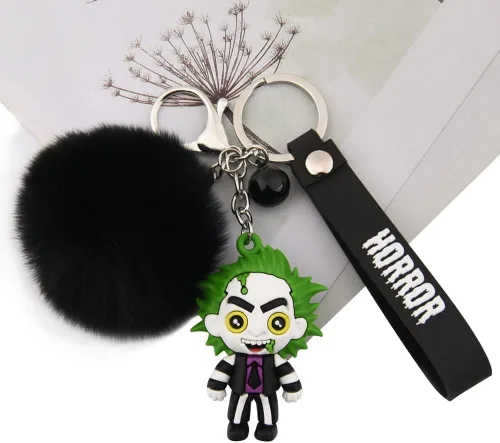 Miniatura 2 de Llavero de Halloween para mujeres y hombres, llavero de película de terror, campana pequeña para recuerdo de fiesta