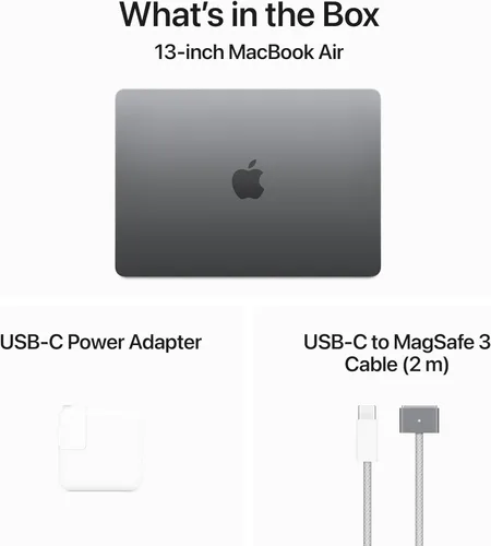 Miniatura 6 de Apple MacBook Air 2024 con chip Apple M3, 13 pulgadas, 8 GB de RAM, 512 GB de almacenamiento SSD, gris espacial (renovado)