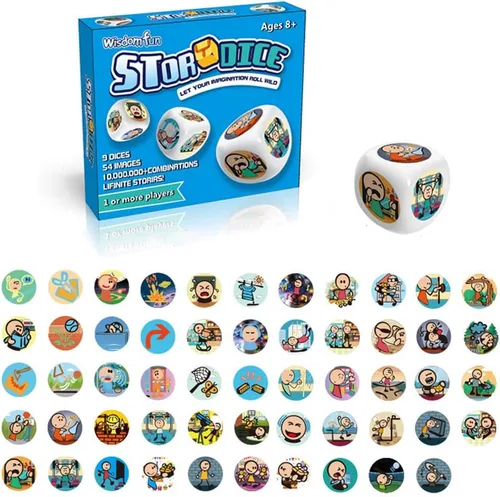 Miniatura 2 de Happy Story - Paquete de 9 cubos coloridos – Un viaje feliz contar cubos y dados de lenguaje oral, 54 imágenes, combinación de historias ilimitadas