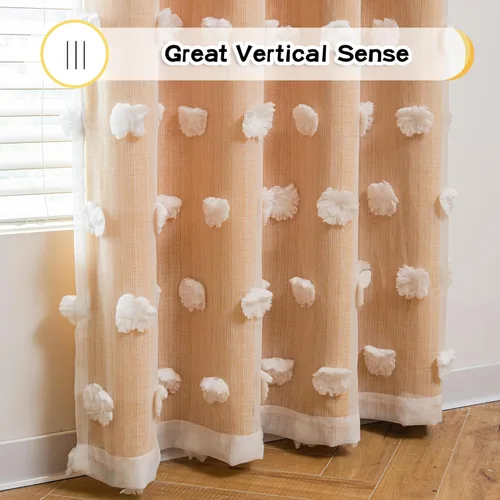 Miniatura 7 de Mysky Home Cortinas de doble capa, dormitorio, traslúcidas, opacas, habitación de niños, comedor, guardería, ojales, oscurecer la habitación, 52 x