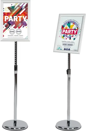 Miniatura 11 de 6 paquetes de soporte de cartel de pie ajustable de 11x17 pulgadas, soporte de pie para carteles de pie de alta resistencia con marco de apertura
