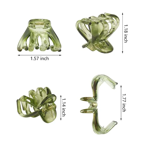 Miniatura 50 de 9 pinzas para el pelo de pulpo de 1.6 in, medianas y pequeñas, pinzas para el cabello ámbar Aceessories antideslizantes, agarres fuertes