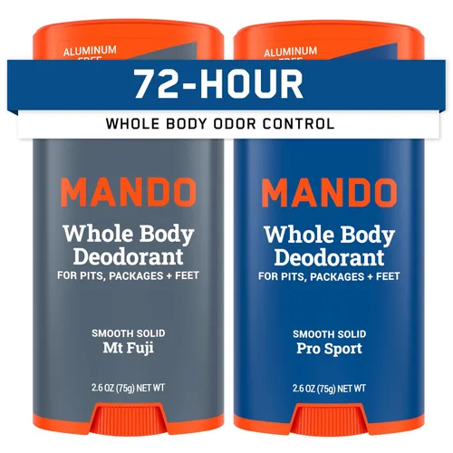 Miniatura 12 de Mando Desodorante para Todo el Cuerpo para Hombres - Barra Sólida Suave - Control de Olor por 72 Horas - Sin Aluminio, Sin Bicarbonato de Sodio