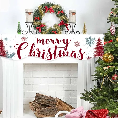 Miniatura 4 de Bufanda de mantel de Navidad de 70 x 17 pulgadas, decoración para chimenea, bufanda, estantes, bufanda, corredor, decoración de día festivo