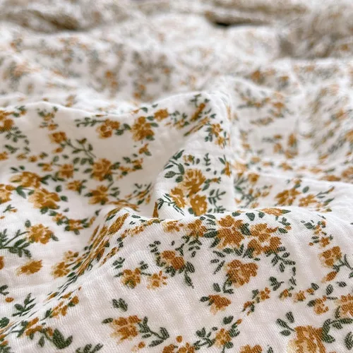 Miniatura 3 de BuLuTu Funda de almohada de muselina de algodón con borde de volantes y flores de hibisco para niños, almohada de viaje suave para niños, niñas