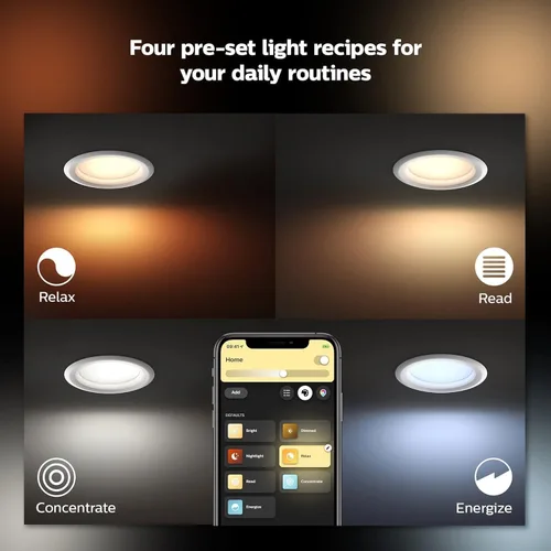 Miniatura 7 de Philips Hue lámpara empotrable inteligente LED de 4 pulgadas - Luz cálida a blanca fría Ambiance - 1 paquete - 850LM - Interior - Control