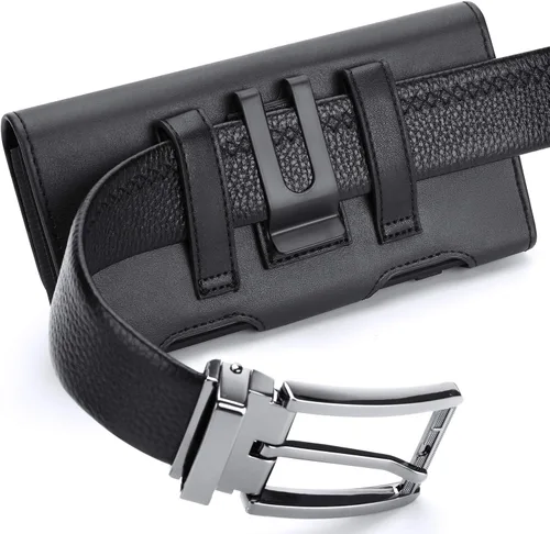 Miniatura 4 de BECPLT Funda Holster para Samsung Galaxy S25 S24 S23 S22 5G S21 5G, para iPhone 17 Pro 17 16 15 Pro Funda de Cuero Tipo Bolsa Holster con Clip
