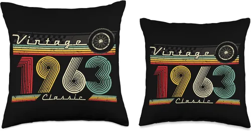 Miniatura 3 de 1963 vintage birthday retro Limited Edition men woman gift Throw Pillow