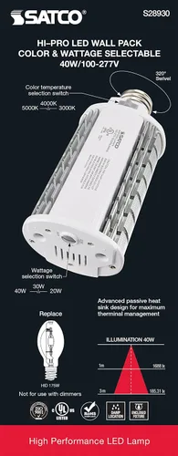 Miniatura 8 de Satco 40W/LED/WP/CCT/EX39/100-277V Blanco