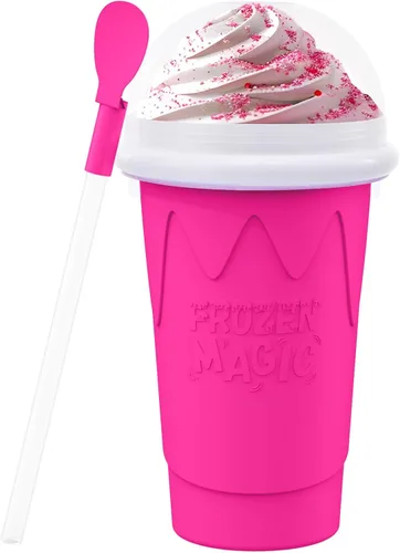 Taza de 500ML para Slushie Maker, Tazas mágicas de congelación rápida para batidos caseros y helados, Taza de Slushy Maker de doble capa y presión,