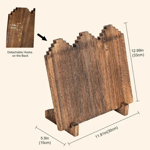 Miniatura 5 de Lolalet Expositores de collares de madera para vender, múltiples soportes independientes de collares y exhibidores para vendedores, soportes
