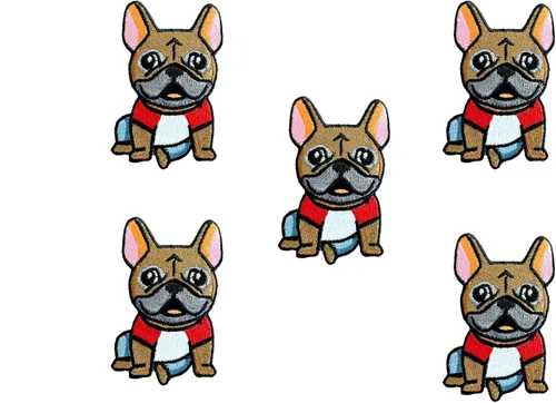 Miniatura 6 de PLpatch Bulldog Francés Perro Cachorro Mascota Lindo Dibujos Animados Logo 8 Coser Hierro en Bordado Apliques Insignia Parche Ropa Traje
