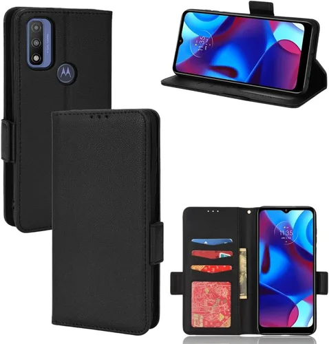 Miniatura 49 de Funda de piel sintética compatible con Motorola Moto E22 4G, funda de piel sintética compatible con Motorola Moto E22i 4G, color negro