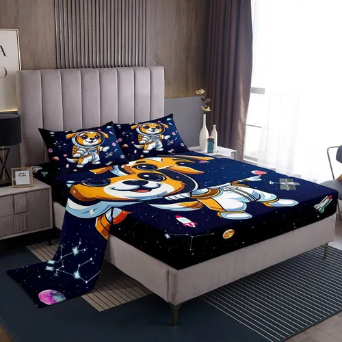 Miniatura 24 de Castle Fairy Juego de Sábanas de Astronauta para Niños, Juego de Sábanas del Espacio de Galaxia Misteriosa, Juegos de Sábanas de Decoración
