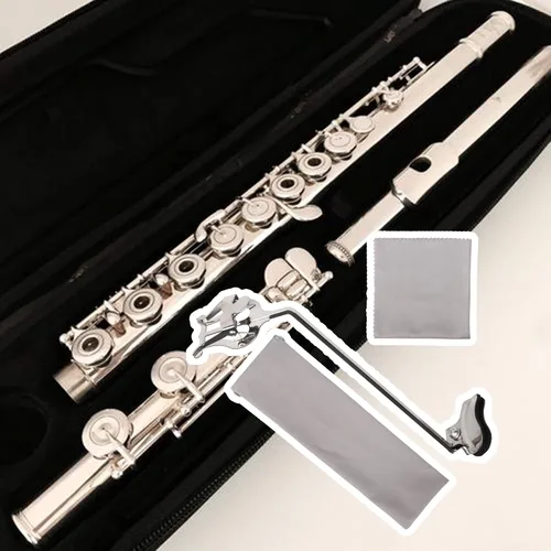 Miniatura 2 de Yibuy Saxofón Plata Marzo Lira Saxofón Soprano Clip Varilla recta longitud 8.268 in