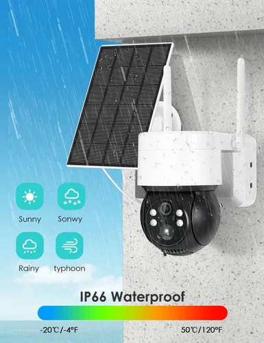 Miniatura 2 de Cámara de seguridad al aire libre, 2K/3MP Cámaras de seguridad de visión nocturna inalámbricas al aire libre con sensor de movimiento PIR IP66