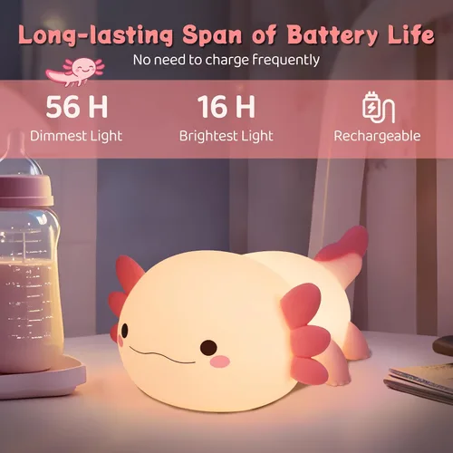 Miniatura 5 de YuanDian Luz Nocturna de Ajolote, Regalo para Adultos, Adolescentes y Bebés. Decora el Dormitorio de los Niños con Lindas Luces Nocturnas de Ajolote