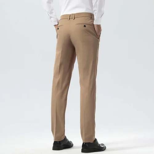 Miniatura 6 de Plaid&Plain Pantalones de vestir para hombre Slim Fit Stretch Khaki Pantalones sin arrugas