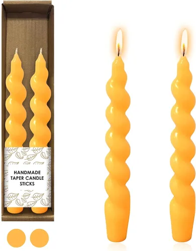Miniatura 38 de Pink Candlesticks - Juego de 2 velas cónicas en espiral, sin perfume, de 10 pulgadas de largo, velas cónicas sin perfume para decoración del hogar
