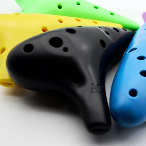 Miniatura 2 de Aestivate Ocarina Alto C de 12 agujeros, plástico negro, fácil de aprender, perfecto para principiantes y regalos