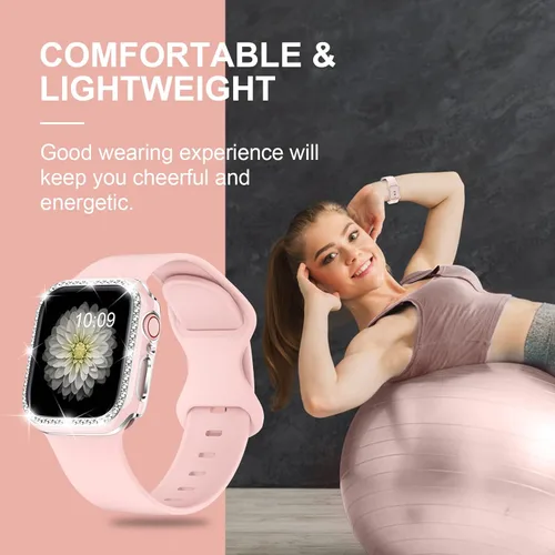 Miniatura 7 de XYF Compatible con correas rosas de Apple Watch de 1.732 in, 1.772 in, 1.811 in, 1.654 in, 1.772 in, 1.575 in, 1.496 in, 1.929 in, correa