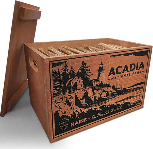 Better Wood Products Edición Limitada Serie Protege Los Parques Encendedor de Fuego de Leña Natural Fatwood, Caja de Madera de 13 Libras, Caja Acadia