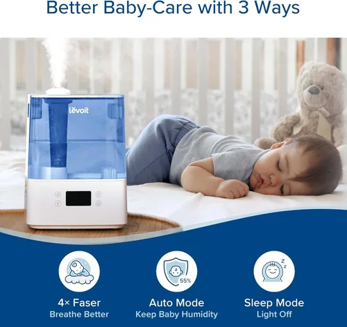 Miniatura 6 de LEVOIT Classic300S Humidificador ultrasónico inteligente de llenado superior, tanque extra grande de 6 litros para toda la familia, aplicación