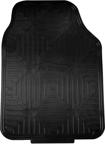 Miniatura 2 de FH Group - Juego completo de tapetes de goma F14410 para suelo con acabado metálico, color negro, ajuste universal que se adapta a la mayoría