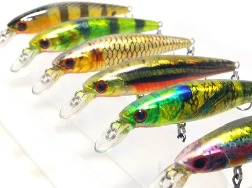 Miniatura 20 de Minnow Crankbait para pesca de lubina Señuelo de lubina Jerkbait Señuelos de pesca y caja de aparejos HC15KB