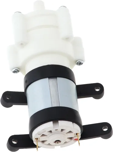 Miniatura 5 de Mini bomba de agua DC 24V diafragma bomba autocebante para acuarios tanque de peces/máquina de té, bombas de agua R385 con soporte de PVC (24V)