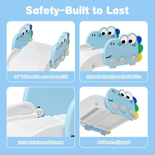 Miniatura 6 de Glaf Tobogán para sofá y escalera para niños pequeños, 14 pulgadas de ancho, ajustables, para interiores, escaleras, sofá, cama, plegable, duradero