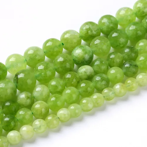 Miniatura 2 de 90 cuentas de jade de encaje verde peridoto natural de 4mm (0.157 pulgadas), cuentas espaciadoras redondas sueltas para hacer joyas, pulseras DIY